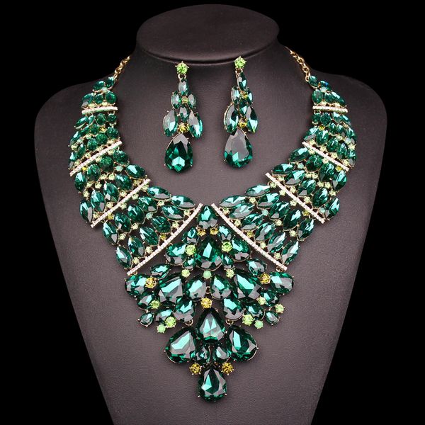 new big elegant bridal jewelry sets wedding costume necklace earrings sets sparkling crystal gold color jewellery for brides, Silver
new big elegant bridal jewelry sets wedding costume necklace earrings sets sparkling crystal gold color jewellery for brides, Silver