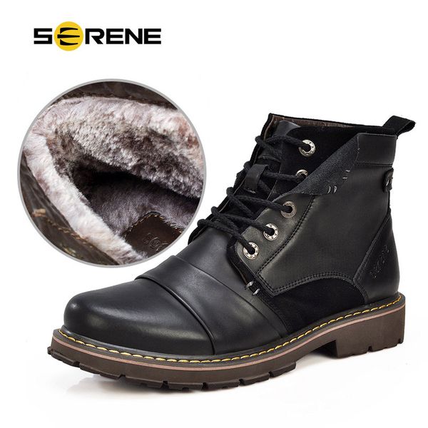 serene winter plush motorcycle boots men keep warm genuine leather ankle boots with fur plus size, Black
serene winter plush motorcycle boots men keep warm genuine leather ankle boots with fur plus size, Black