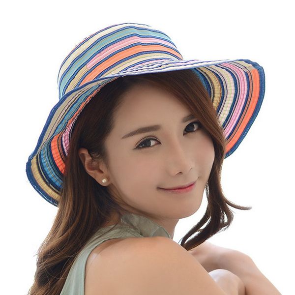 jujuland 2018 summer sun hat for women colorful stripe cloth hat visor foldable fisherman cap female fashion sun beach cap, Blue;gray
jujuland 2018 summer sun hat for women colorful stripe cloth hat visor foldable fisherman cap female fashion sun beach cap, Blue;gray