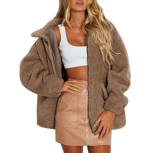 winter women faux fur coat solid color long sleeve turn-down collar pocket fluffy jacket warm outerwear 2018 teddy bear coat, Black
winter women faux fur coat solid color long sleeve turn-down collar pocket fluffy jacket warm outerwear 2018 teddy bear coat, Black
