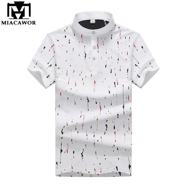 2018 new summer men shirt cotton stand collar print short-sleeve homme casual men camisa mt601, White;black
2018 new summer men shirt cotton stand collar print short-sleeve homme casual men camisa mt601, White;black