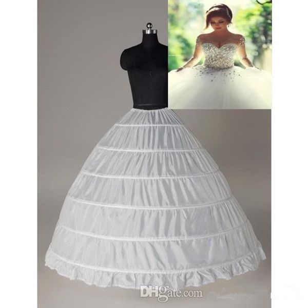 

Cheap Ball Gown 6 Hoops Petticoat Wedding Slip Crinoline Bridal Underskirt Layes Slip 6 Hoop Skirt Crinoline For Quinceanera Dress