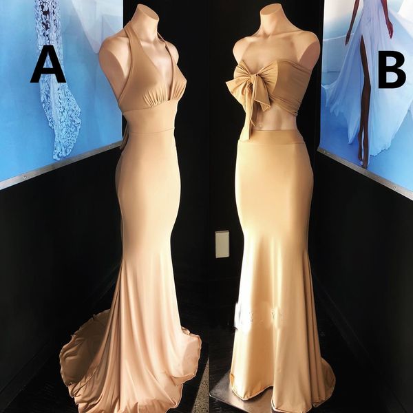Sexy Champagne Sleeveless Mermaid Prom Dresses Two Style Long Bridesmaid Party Dresses Long Cheap Formal Dress
Sexy Champagne Sleeveless Mermaid Prom Dresses Two Style Long Bridesmaid Party Dresses Long Cheap Formal Dress