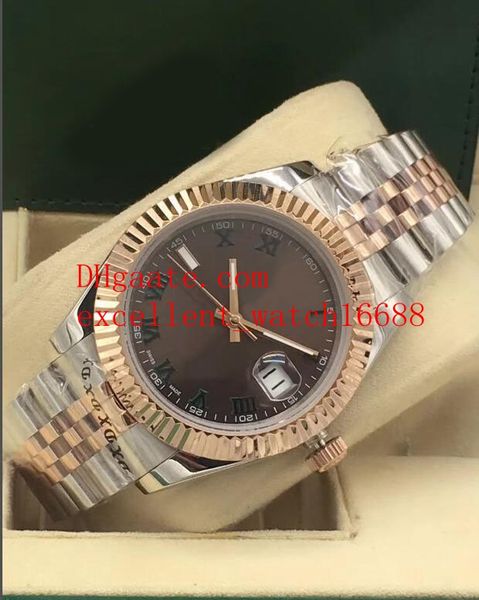 sell watches date just 41 mm 126333 126334 18k rose gold roman dial asia 2813 automatic mechanical men's wristwatches christmas gift, Slivery;brown
sell watches date just 41 mm 126333 126334 18k rose gold roman dial asia 2813 automatic mechanical men's wristwatches christmas gift, Slivery;brown