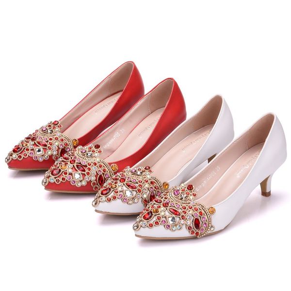 new fashionl white pointed toe shoes for women 5cm heels rhinestone flowers wedding shoes small thick heel shoes plus size, Black
new fashionl white pointed toe shoes for women 5cm heels rhinestone flowers wedding shoes small thick heel shoes plus size, Black