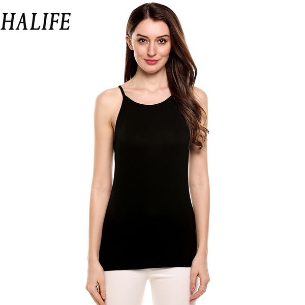 halife 2018 new summer women t shirt spaghetti strap casual o-neck sleeveless solid elastic cami camisole s30, White
halife 2018 new summer women t shirt spaghetti strap casual o-neck sleeveless solid elastic cami camisole s30, White