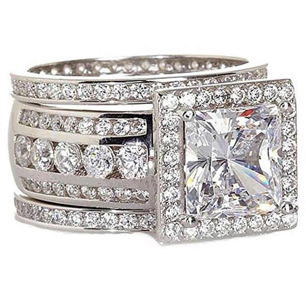 size 5-10 choucong stunning sparkling fashion jewelry 10kt white gold filled 8mm princess cut z cz diamond women wedding 3 in 1 ring set, Slivery;golden
size 5-10 choucong stunning sparkling fashion jewelry 10kt white gold filled 8mm princess cut z cz diamond women wedding 3 in 1 ring set, Slivery;golden