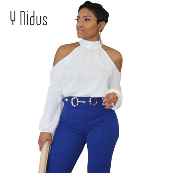 y nidus women's shirts summer turtleneck chiffon blouse 2018 hollow out off shoulder blusas feminina plus size, White
y nidus women's shirts summer turtleneck chiffon blouse 2018 hollow out off shoulder blusas feminina plus size, White