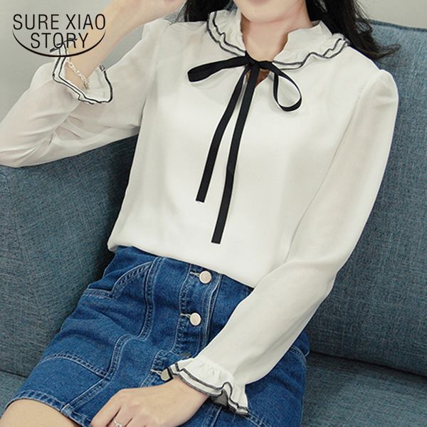 2018 new spring long sleeved blouses women sweet peter pan collar white bow casual chiffon shirts women clothing d528 30
2018 new spring long sleeved blouses women sweet peter pan collar white bow casual chiffon shirts women clothing d528 30