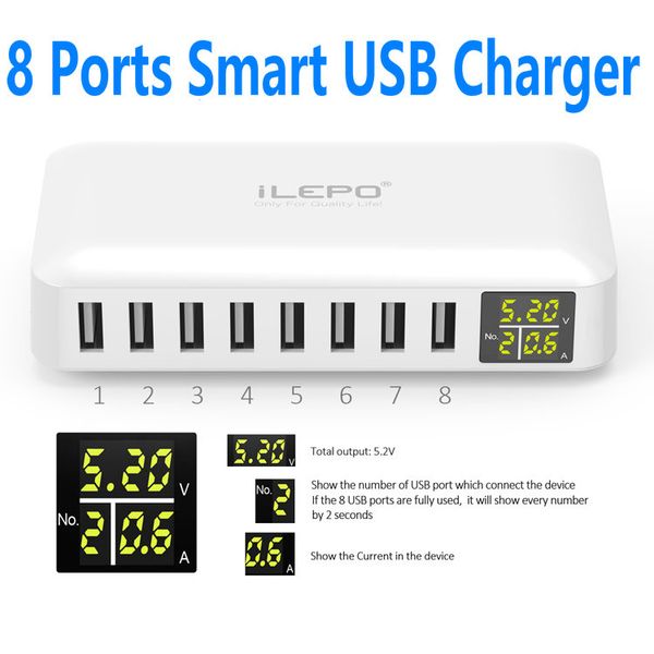ilepo smart usb charger with 8 port us eu uk usb plug charger lcd display portable cell phone charger retail box
ilepo smart usb charger with 8 port us eu uk usb plug charger lcd display portable cell phone charger retail box