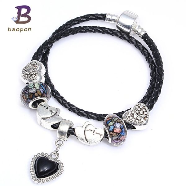 baopon dropshipping you & me diy charm bracelet with nblack glass pendant fine bracelet for women fashion jewelry gift, Golden;silver
baopon dropshipping you & me diy charm bracelet with nblack glass pendant fine bracelet for women fashion jewelry gift, Golden;silver