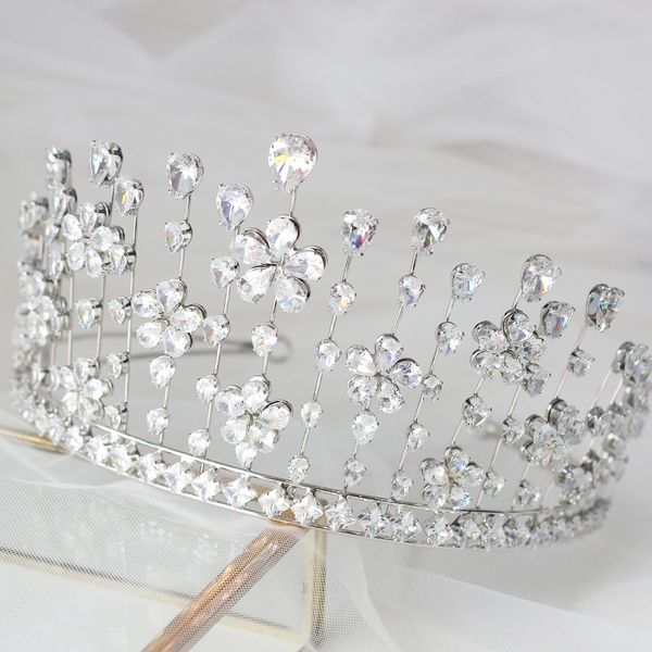 new arrivals zircon tiaras crowns for brides shiny crystals bridal tiaras wedding hair accessories stretchy crown tiara, Silver
new arrivals zircon tiaras crowns for brides shiny crystals bridal tiaras wedding hair accessories stretchy crown tiara, Silver