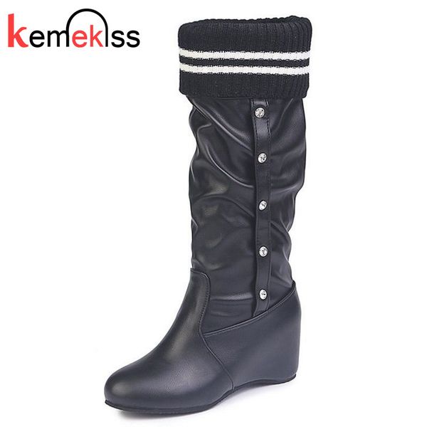 kemekiss ladies long boots round toe wedges lace up ladies winter knee high boots sweet fashion shoes woman footwear size 35-39, Black
kemekiss ladies long boots round toe wedges lace up ladies winter knee high boots sweet fashion shoes woman footwear size 35-39, Black