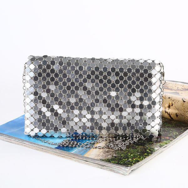 new sequined hand bags pure manual rolled aluminum evening bag magnetic buckle open style silver color for bridal and lady at party/wedding, Black
new sequined hand bags pure manual rolled aluminum evening bag magnetic buckle open style silver color for bridal and lady at party/wedding, Black