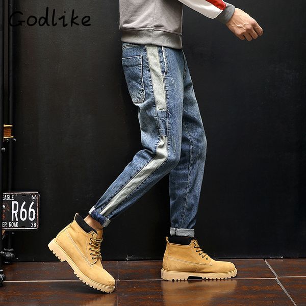 godlike new fashion business casual patchwork jeans for men in spring and autumn 2018/men spliced jeans, Blue
godlike new fashion business casual patchwork jeans for men in spring and autumn 2018/men spliced jeans, Blue