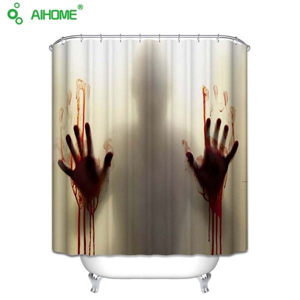 bloody bathroom waterproof mildewproof polyester shower curtain bath decorations with 12pcs hooks
bloody bathroom waterproof mildewproof polyester shower curtain bath decorations with 12pcs hooks