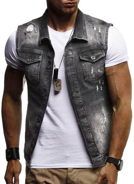 summer washed cowboy denim hop man tank vest male jeans waistcoat ripped mens jacket hip sleeveless vomri, Black
summer washed cowboy denim hop man tank vest male jeans waistcoat ripped mens jacket hip sleeveless vomri, Black