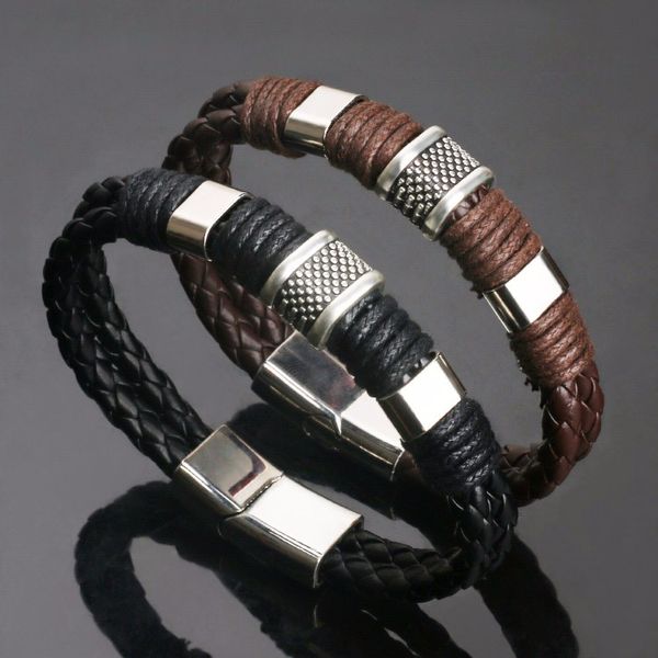 stylish vintage men's braided leather chain bracelet cuff korean personality bangle magnet clasp accessorie dhl g804f, Golden;silver
stylish vintage men's braided leather chain bracelet cuff korean personality bangle magnet clasp accessorie dhl g804f, Golden;silver