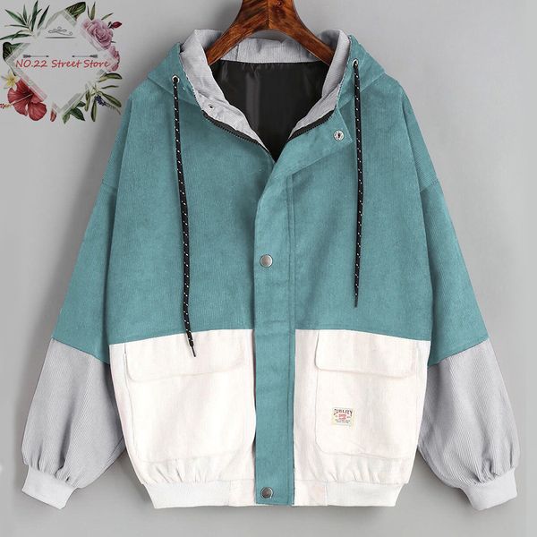 fashion women long sleeve winter corduroy jacket patchwork windbreaker coat hooded zipper casual jacket jeans jackets, Black;brown
fashion women long sleeve winter corduroy jacket patchwork windbreaker coat hooded zipper casual jacket jeans jackets, Black;brown