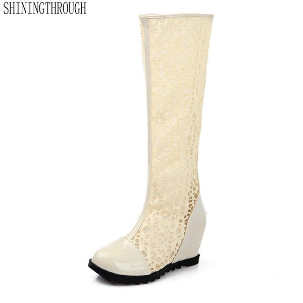 2019 women sweet erogenoues knee high heel women boots 6cm the increased shoes spring autumn casual party shoes, Black
2019 women sweet erogenoues knee high heel women boots 6cm the increased shoes spring autumn casual party shoes, Black