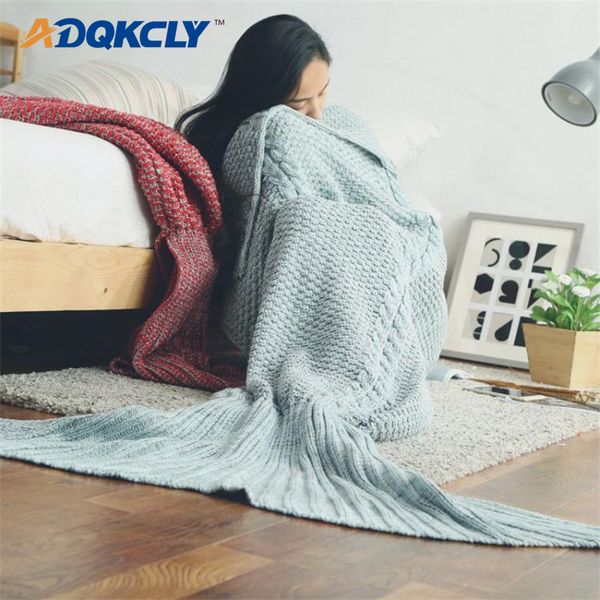 adqkcly thick mermaid blanket 180*90cm mermaid tail knied throw blanket for baby child sofa condition towel
adqkcly thick mermaid blanket 180*90cm mermaid tail knied throw blanket for baby child sofa condition towel