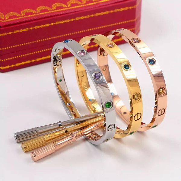 

Разноцветное бриллиантовое вечное кольцо для влюбленных пяти поколений браслет из титановой стали полон бриллиантового браслета браслет-отвертка 2018