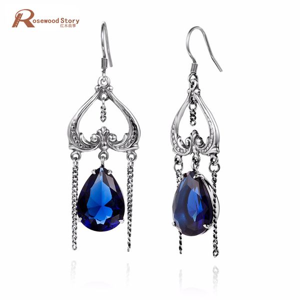 925 sterling silver heart shape dangle earrings vintage dark lab sapphire stone earrings long tassel crystal for woman, Golden;silver
925 sterling silver heart shape dangle earrings vintage dark lab sapphire stone earrings long tassel crystal for woman, Golden;silver