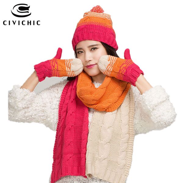 civichic winter warm set woman faux wool knit scarf hat gloves 3 piece color mix thick pompon beanies chic fleece headwear sh127, Blue;gray
civichic winter warm set woman faux wool knit scarf hat gloves 3 piece color mix thick pompon beanies chic fleece headwear sh127, Blue;gray