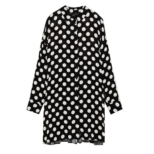 casual womens white dot pattern dress lapel long sleeve loose large size chest single-breasted casual new dress, Black;gray
casual womens white dot pattern dress lapel long sleeve loose large size chest single-breasted casual new dress, Black;gray