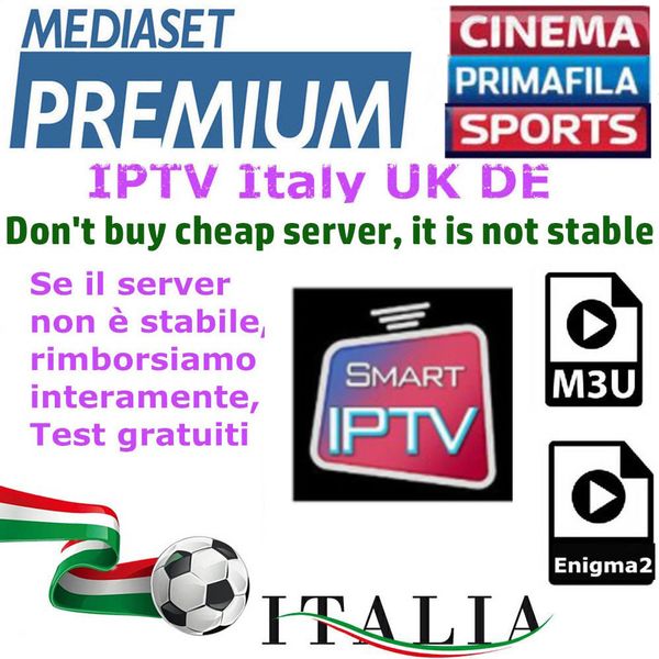 IPTV ИТАЛИЯ M3U Enigma2 MAG BOX VOD и LIVE Лучший IPTV Италия
IPTV ИТАЛИЯ M3U Enigma2 MAG BOX VOD и LIVE Лучший IPTV Италия