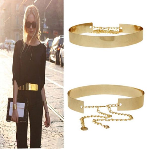 1pc women's elegant belt cummerbund girl metal golden mirror plate thin belt with chains wide dress waistband band, Black;brown
1pc women's elegant belt cummerbund girl metal golden mirror plate thin belt with chains wide dress waistband band, Black;brown