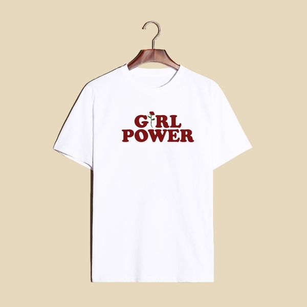 Fashion Summer Letter Girl Power Rose T Shirt Letter White Yellow Grey Black Cotton Ladies T -Shirt Flowers Tops Female
Fashion Summer Letter Girl Power Rose T Shirt Letter White Yellow Grey Black Cotton Ladies T -Shirt Flowers Tops Female