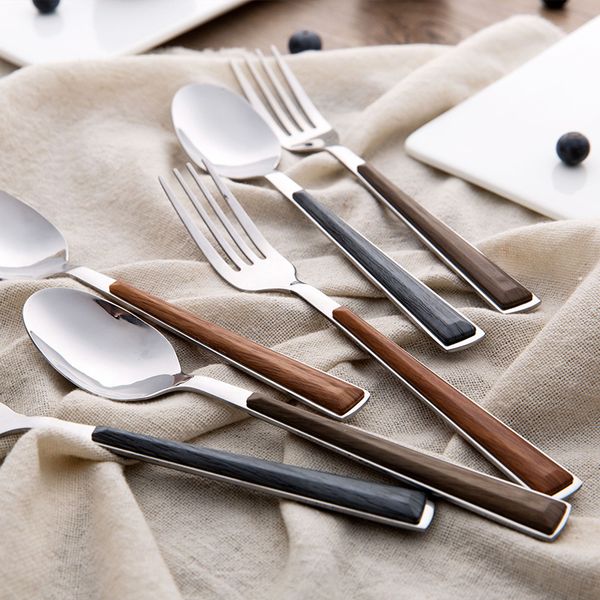 imitation wooden grain stainless steel long wood shank spoon fork small tableware children dinning fork
imitation wooden grain stainless steel long wood shank spoon fork small tableware children dinning fork