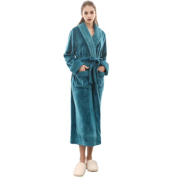 2018 newly concise style women winter lengthened coralline plush shawl bathrobe long sleeved robe coat comfortable nightg ot30, Black;red
2018 newly concise style women winter lengthened coralline plush shawl bathrobe long sleeved robe coat comfortable nightg ot30, Black;red