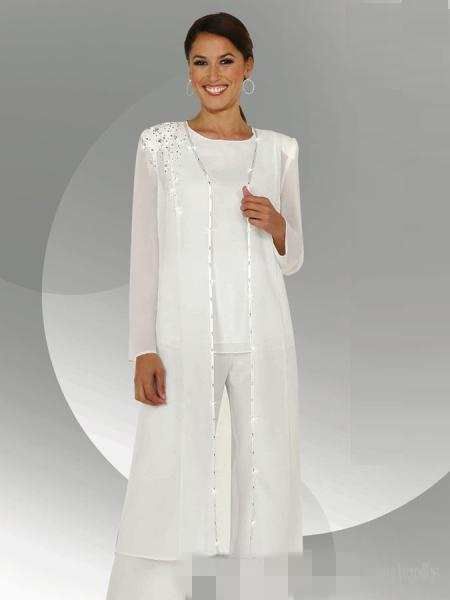 white chiffon long sleeves mother of the bride pant suits with long blouse sequins beaded mother of groom pant suit, Black;red
white chiffon long sleeves mother of the bride pant suits with long blouse sequins beaded mother of groom pant suit, Black;red
