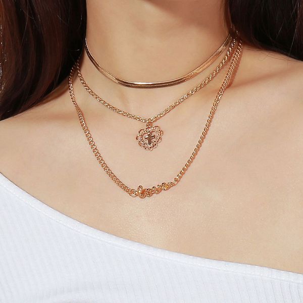 fashion cross flowers heart jesus virgin mary letter love multilayer pendant clavicle chain necklace summer woman's jewelry, Silver
fashion cross flowers heart jesus virgin mary letter love multilayer pendant clavicle chain necklace summer woman's jewelry, Silver