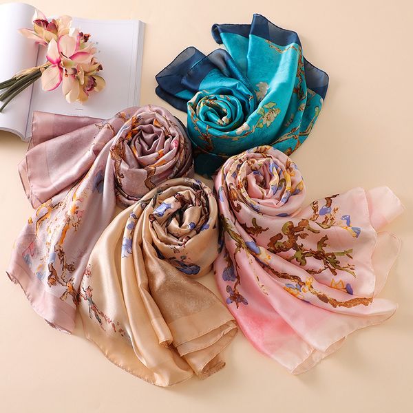 new 2018 women scarf fashion print quality silk scarves designer shawls plum blossom wraps long size bandana foulard
new 2018 women scarf fashion print quality silk scarves designer shawls plum blossom wraps long size bandana foulard