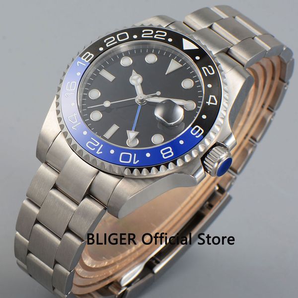 bliger 43mm black dial blue black ceramic bezel sapphire glass luminous gmt function luxury automatic movement men's watch bc22, Slivery;brown
bliger 43mm black dial blue black ceramic bezel sapphire glass luminous gmt function luxury automatic movement men's watch bc22, Slivery;brown