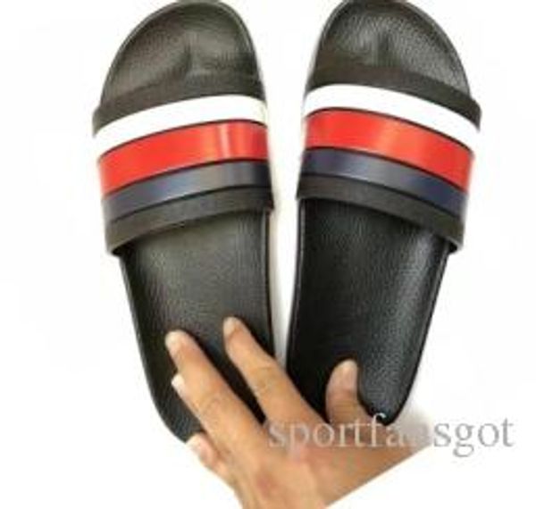 2018 black rubber slide sandal slippers green red white stripe fashion design men women with box classic ladies summer flip flops
2018 black rubber slide sandal slippers green red white stripe fashion design men women with box classic ladies summer flip flops
