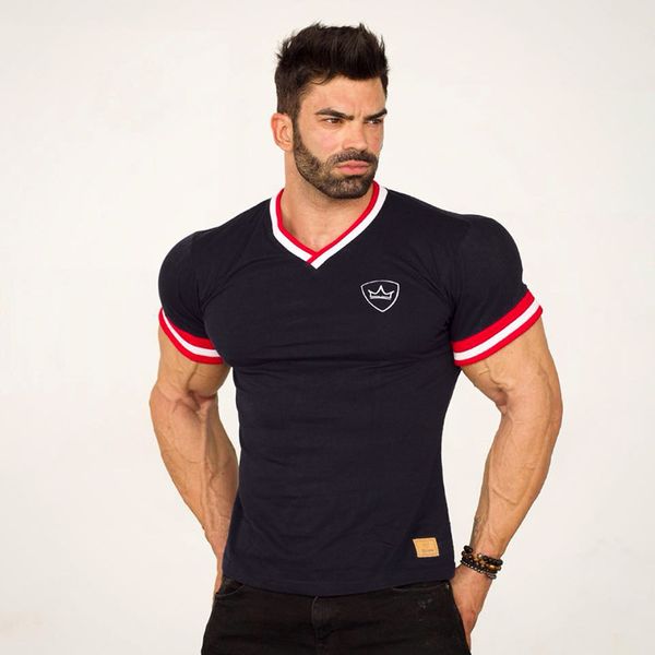 2018 men's new fashion, leisure and fitness comfort v-neck short-sleeve t-shirt, White;black
2018 men's new fashion, leisure and fitness comfort v-neck short-sleeve t-shirt, White;black