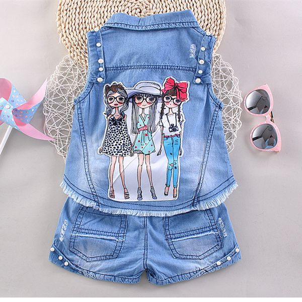 cartoon print summer girls clothing sets baby toddler kids girl clothes denim sleeveless +short pant 2pcs suit, White
cartoon print summer girls clothing sets baby toddler kids girl clothes denim sleeveless +short pant 2pcs suit, White
