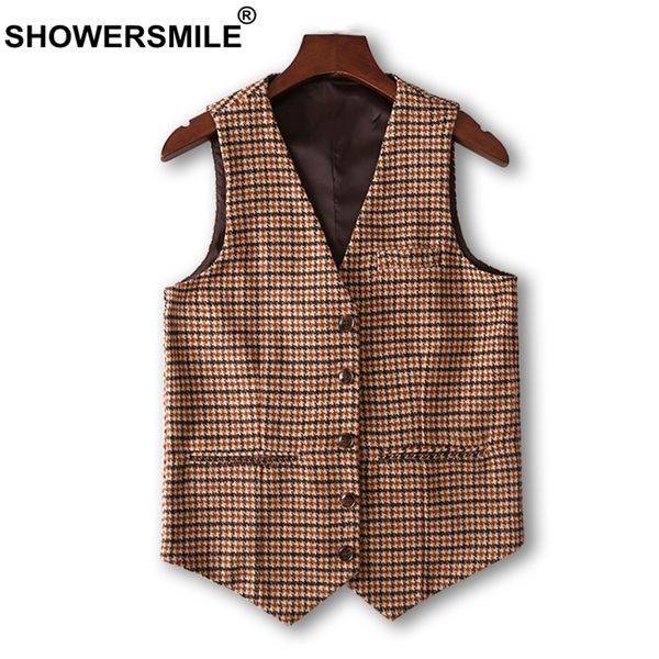 showersmile plaid vest men tweed waistcoat houndstooth camel suit vest gilet male slim fit autumn england casual clothing 2018, Black;white
showersmile plaid vest men tweed waistcoat houndstooth camel suit vest gilet male slim fit autumn england casual clothing 2018, Black;white