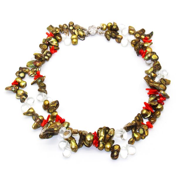 fashion pearl jewelry irregular champagne freshwater pearl crystal necklace feminine charm jewelry wholesale, Silver
fashion pearl jewelry irregular champagne freshwater pearl crystal necklace feminine charm jewelry wholesale, Silver