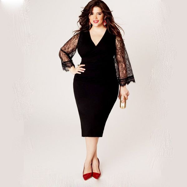 euramerica large size dress summer lace big yard black hollow v-collar lace dresses mujer vestidos plus size, Black;gray
euramerica large size dress summer lace big yard black hollow v-collar lace dresses mujer vestidos plus size, Black;gray