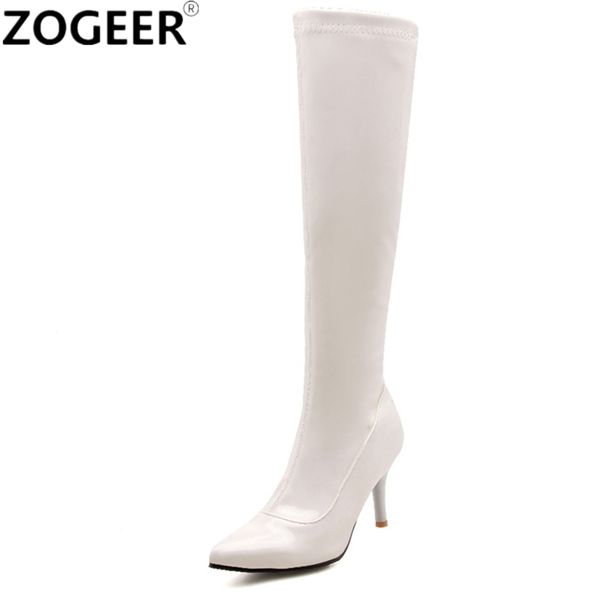black red white autumn women boots zipper ladies shoes heel high pu leather fashion pointed toe knee high boots
black red white autumn women boots zipper ladies shoes heel high pu leather fashion pointed toe knee high boots