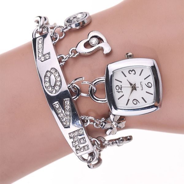 fashion women love rhinestone chain bracelet wrist watch square watch, Slivery;brown
fashion women love rhinestone chain bracelet wrist watch square watch, Slivery;brown