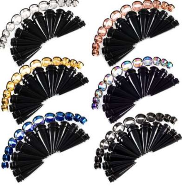 dark light 24pcs/lot 00g-3/4''black acrylic ear taper plug stretching kit ear tunnel reamer big gauges flesh piercing expander, Silver
dark light 24pcs/lot 00g-3/4''black acrylic ear taper plug stretching kit ear tunnel reamer big gauges flesh piercing expander, Silver