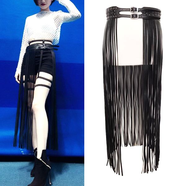 new long fringe leather metal belt black designer cool belt for women faux leather long tassels pin buckle skirt punk, Black;brown
new long fringe leather metal belt black designer cool belt for women faux leather long tassels pin buckle skirt punk, Black;brown