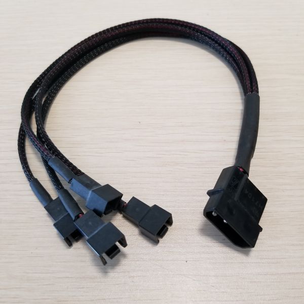 

Wholesale 100pcs/lot IDE Molex to 4 Port 3Pin Socket ( 2pin wire ) 12V Fan Hub Splitter Power Cable Cord 22AWG Wire 30cm For PC DIY