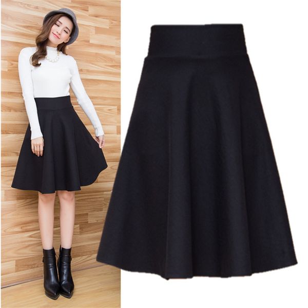 large size autumn winter flared skirt pleated midi skirt retro ladies high waist elegant vintage skirts femininas saias c2027, Black
large size autumn winter flared skirt pleated midi skirt retro ladies high waist elegant vintage skirts femininas saias c2027, Black